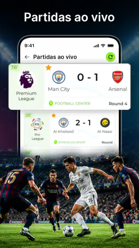 Placar de futebol ao vivo screenshot