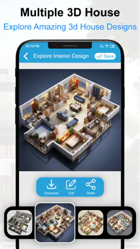 Plano de projeto de casa 3D screenshot