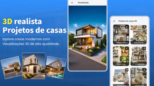 Planta baixa de casa em 3D screenshot
