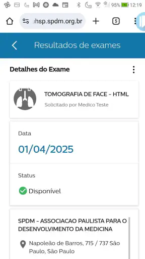 Portal do Paciente HSP screenshot