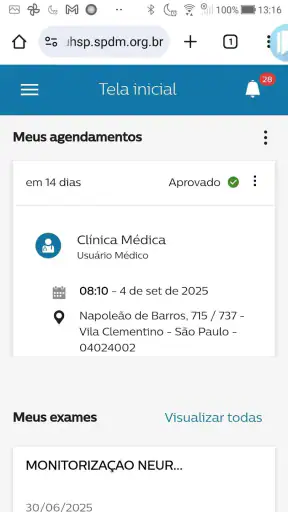 Portal do Paciente HSP screenshot