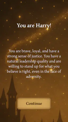 Potter Personality Quiz screenshot