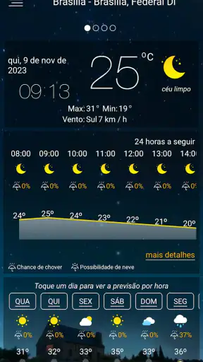 Previsão meteorológica screenshot