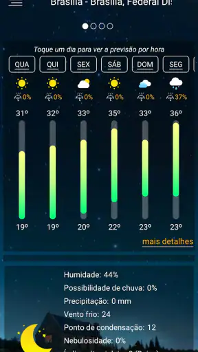 Previsão meteorológica screenshot