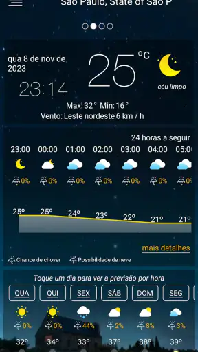 Previsão meteorológica screenshot