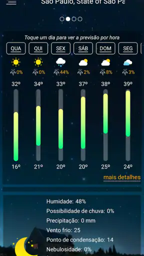 Previsão meteorológica screenshot