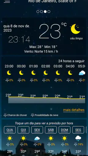Previsão meteorológica screenshot