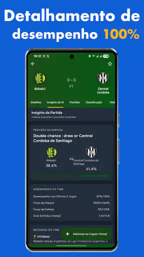Previsões de IA 360Score screenshot