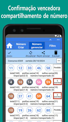 Quina (Gerador de números) screenshot