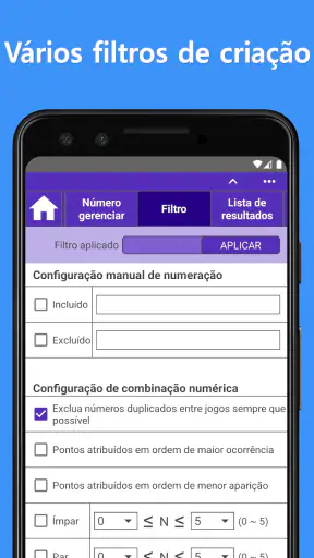 Quina (Gerador de números) screenshot