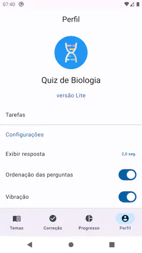 Quiz de Biologia screenshot