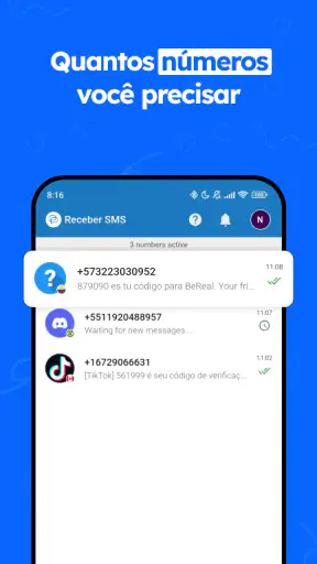 Receber SMS - N° Descartáveis screenshot