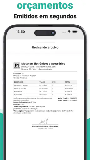 Recibo de Pagamento PDF screenshot