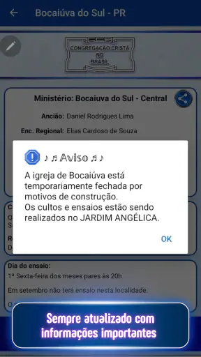 Relatório de Ensaios + Hinário screenshot