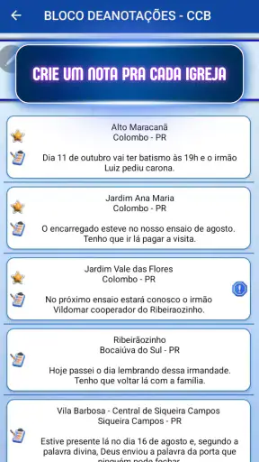 Relatório de Ensaios + Hinário screenshot