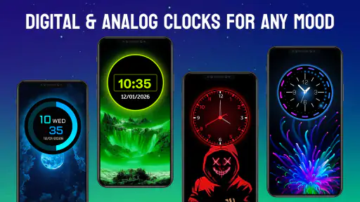 Relógio digital de neon screenshot
