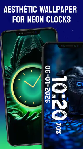 Relógio digital de neon screenshot