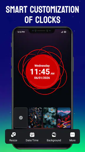 Relógio digital de neon screenshot