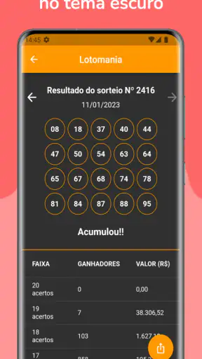 Resultados da Loteria screenshot