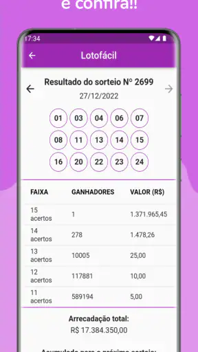 Resultados da Loteria screenshot