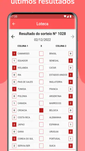 Resultados da Loteria screenshot