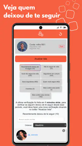 Seguidores & Não Seguidores screenshot