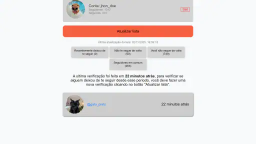 Seguidores & Não Seguidores screenshot