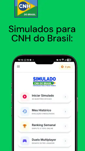 Simulado CNH do Brasil 2026 screenshot