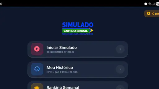 Simulado CNH do Brasil 2026 screenshot