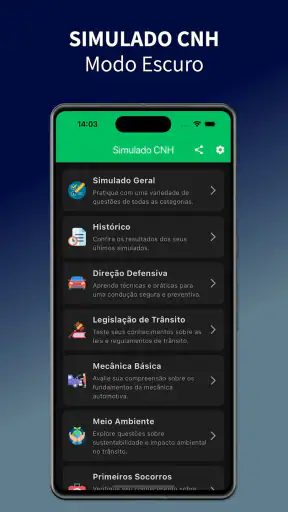 Simulado CNH: Prova 2026 screenshot