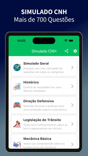Simulado CNH: Prova 2026 screenshot