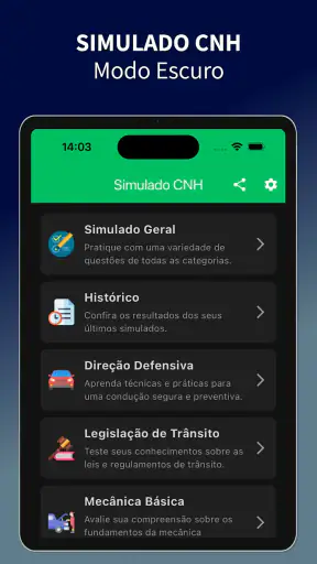 Simulado CNH: Prova 2026 screenshot