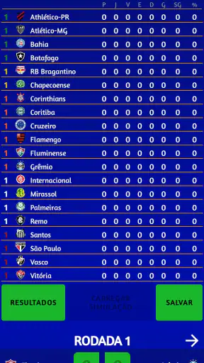 Simulador do Brasileirão 2026 screenshot