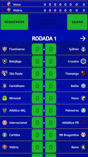 Simulador do Brasileirão 2026 screenshot