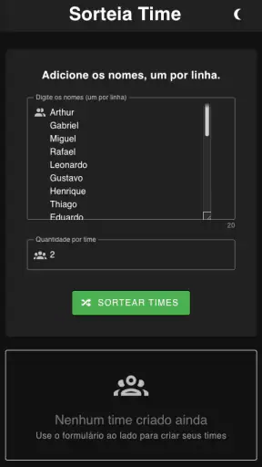 Sorteia Time screenshot