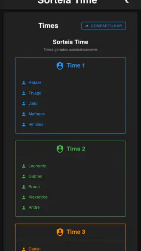 Sorteia Time screenshot