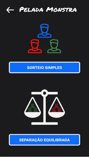 Sorteia Times - Pelada Monstra screenshot