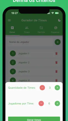 Sorteio de Times screenshot