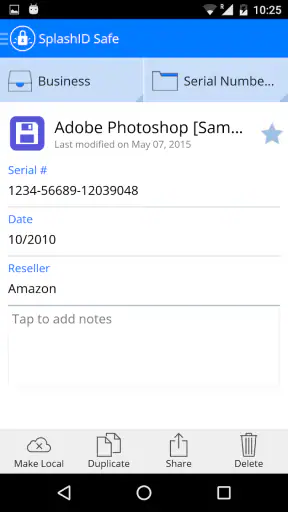 SplashID Password Manager screenshot