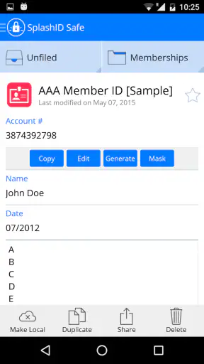SplashID Password Manager screenshot
