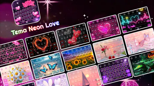 Teclado - Tema Amor Neon screenshot