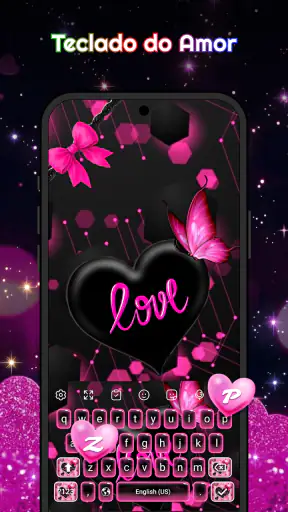 Teclado - Tema Amor Neon screenshot
