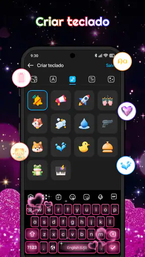 Teclado - Tema Amor Neon screenshot