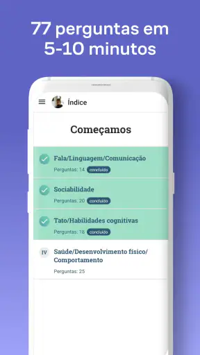 Teste de sinais de autismo screenshot