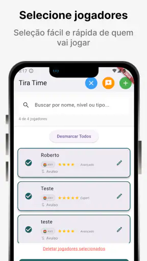 Tira Time: Sorteio de times screenshot