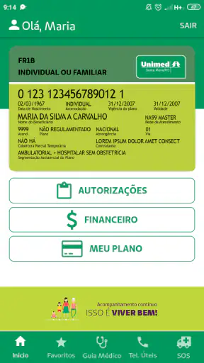 Unimed SM Beneficiário screenshot