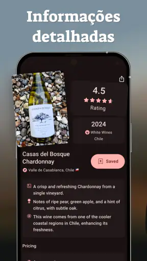 Vinhos and wine id scanner screenshot