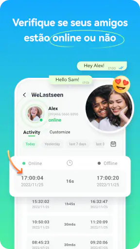 WeLastseen:Chat App Rastreador screenshot