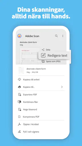 Adobe Scan: PDF scanner & OCR screenshot