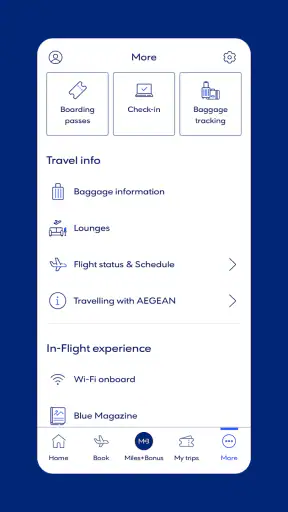 Aegean Airlines screenshot